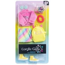 Corolle Girls - Vêtement Pour Poupée - Dressing Fluo Et 7 Accessoires