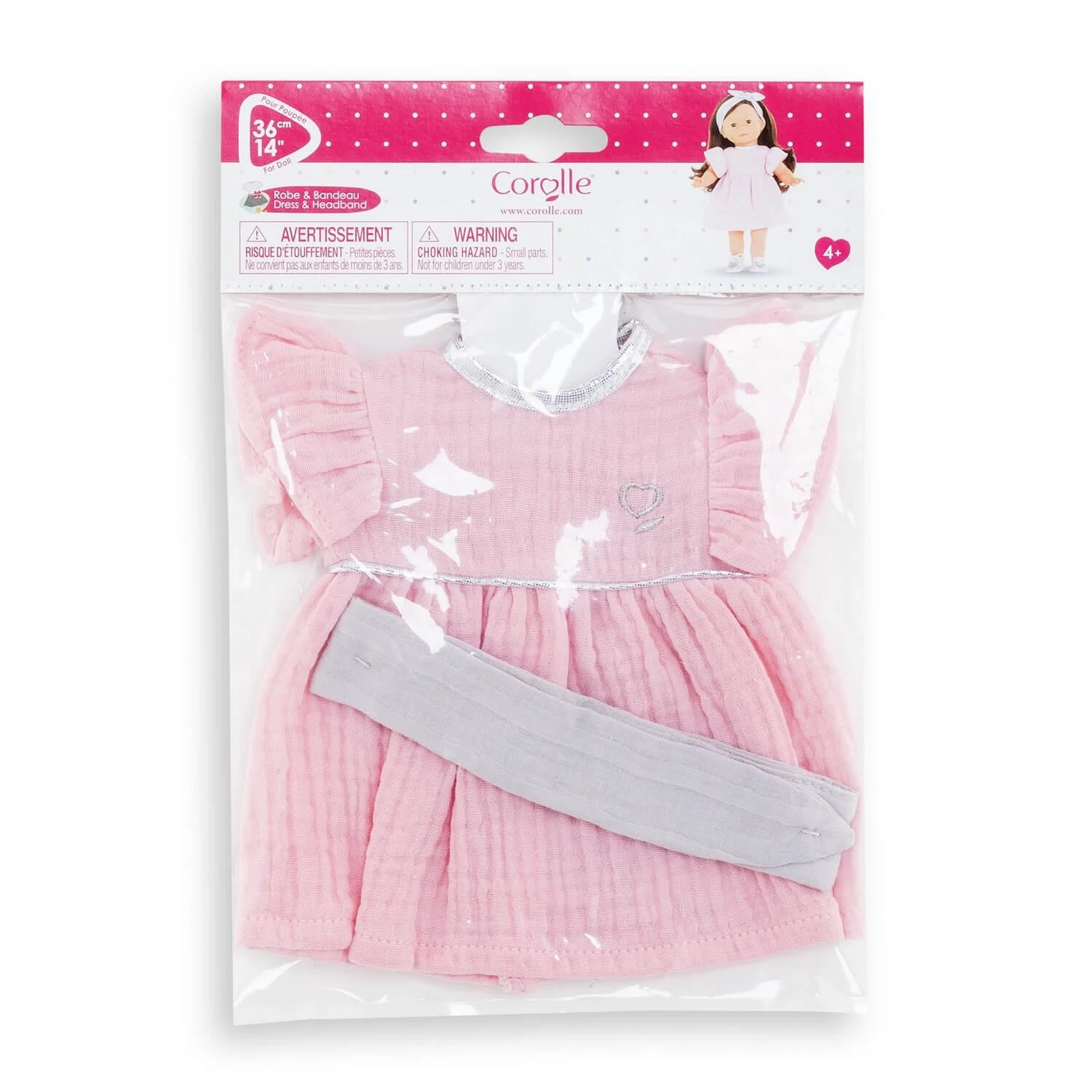 Vêtement Pour Poupée 36cm Ma Corolle: Robe & Bandeau 2 Vêtement Pour Poupée 36cm Ma Corolle: Robe & Bandeau – Image 2